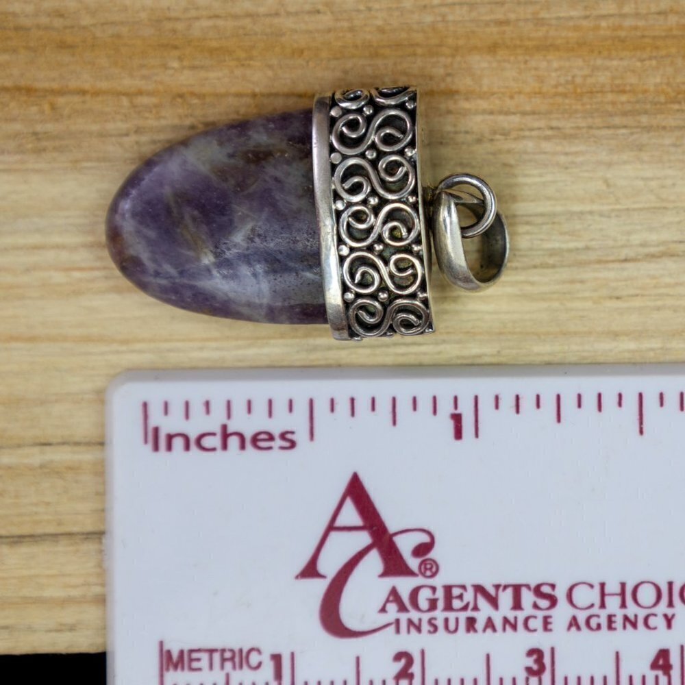925 sterling silver purple jasper pendant - Picture 4 of 4
